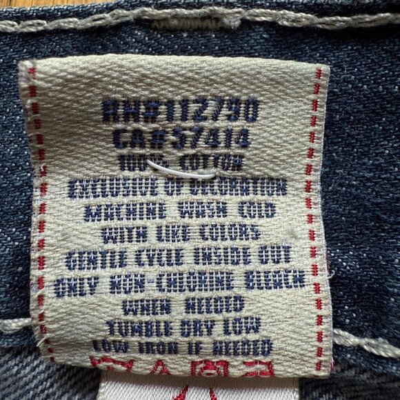 True Religion Size 40 Blue Dark Wash Denim Cotton Slim Fit Straight Leg Jeans - Picture 8 of 13